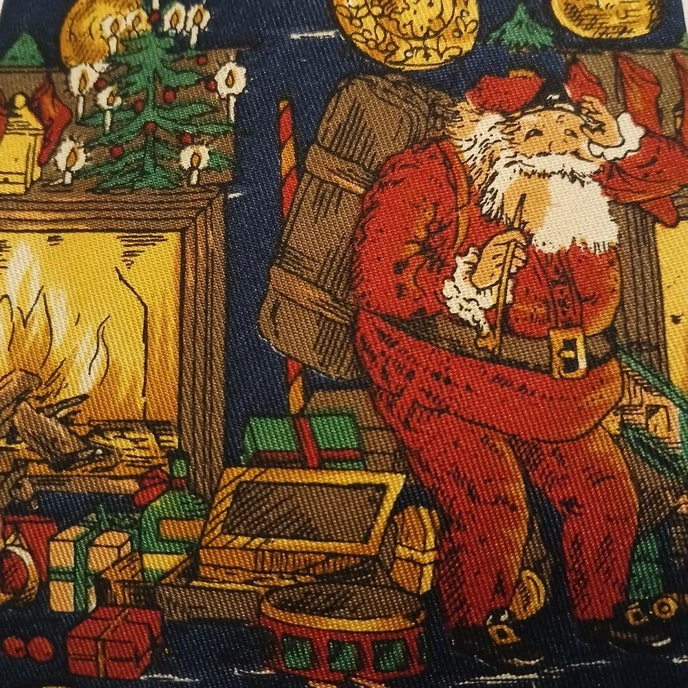 Robert Talbott For I‎ Magnin Tie Mens One Size Blue Silk Santa Christmas Holiday